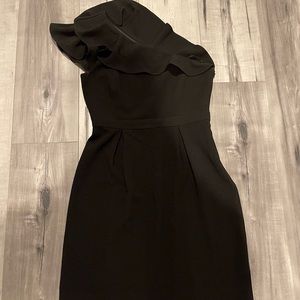 Max & Cleo One Shoulder Black Dress